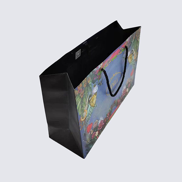 Luxury boutique black shopping bag for clothing image 2